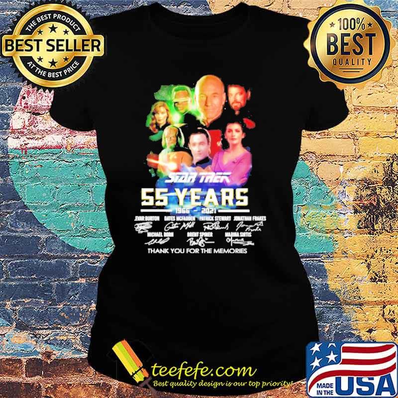 Star Trek 55 years 1966 2021 thank you for the memories signatures s Ladies tee Star Trek 55 years 1966 2021 thank you for the memories signatures s Ladies tee