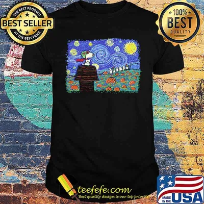 Starry Great Pumpkin Night Snoopy Shirt