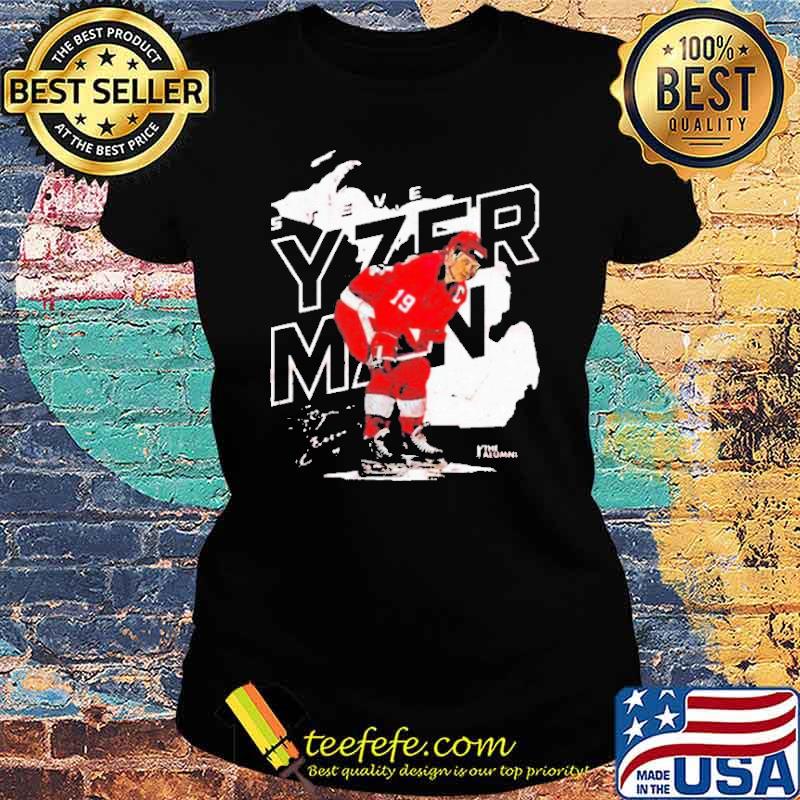 Steve Yzerman Player Map Red Wings Shirt Ladies tee Steve Yzerman Player Map Red Wings Shirt Ladies tee
