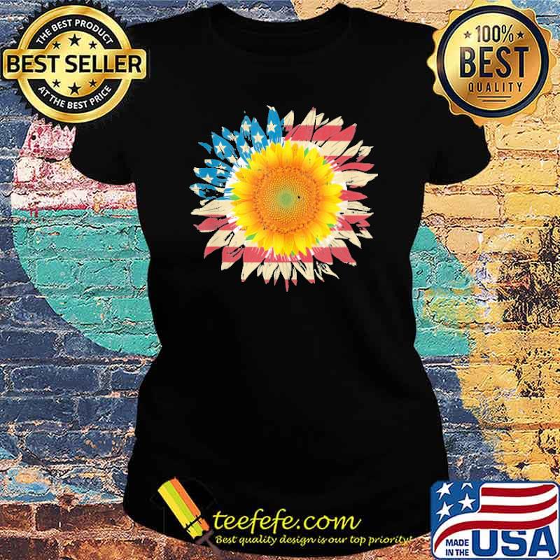 Sunflower American Flag Shirt Ladies tee Sunflower American Flag Shirt Ladies tee