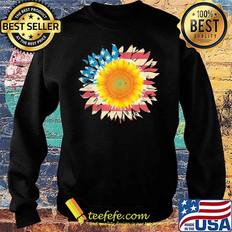 Sunflower American Flag Shirt Sweater Sunflower American Flag Shirt Sweater