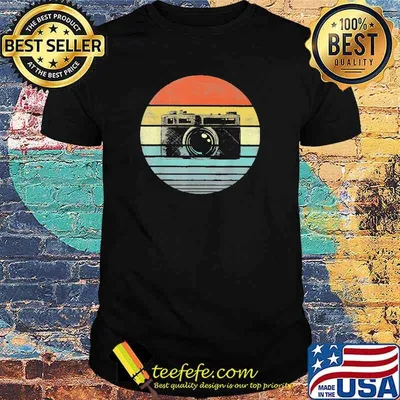 Sunset vintage camera shirt
