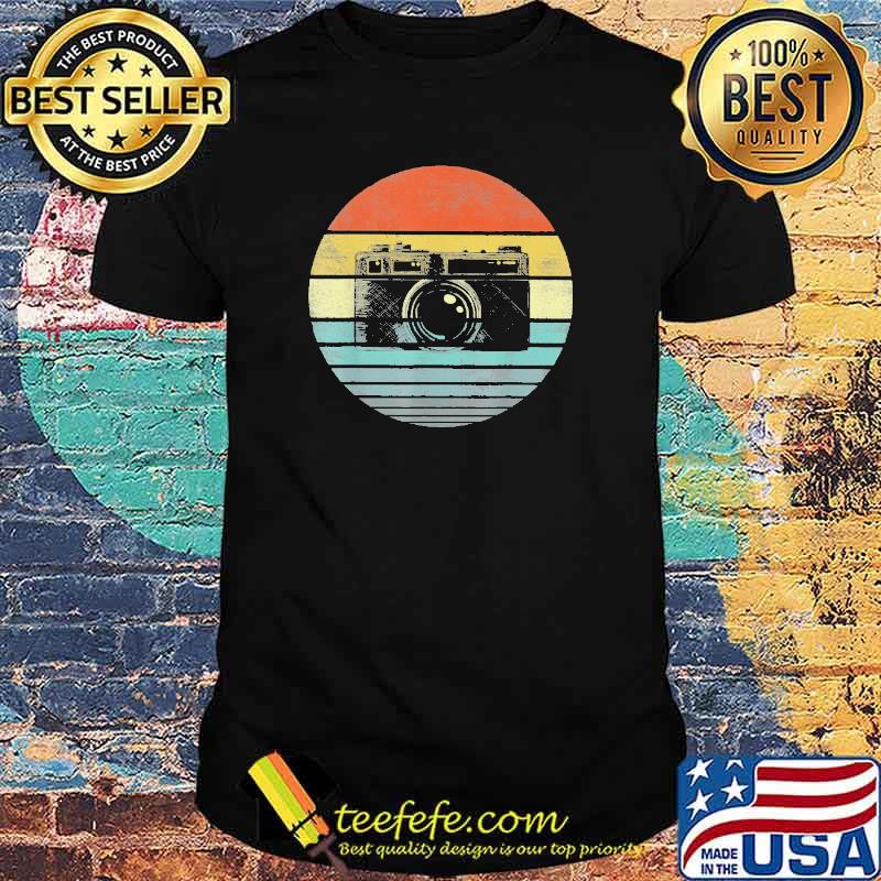 Sunset vintage camera shirt