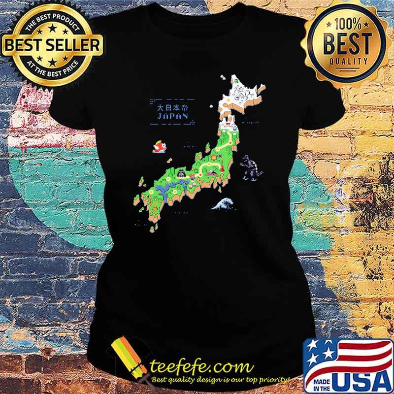 Super Japan World Japanese mapSuper Mario Bros Video Game s Ladies tee Super Japan World Japanese mapSuper Mario Bros Video Game s Ladies tee