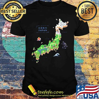 Super Japan World Japanese mapSuper Mario Bros Video Game shirt