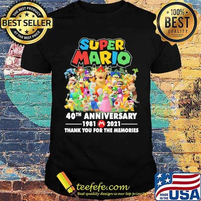 Super mario 40th anniversary 1981 2021 thank you for the memories shirt
