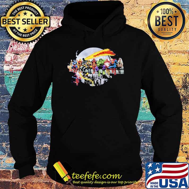 Superheroes Lunch Atop Avenger Captain American Iron man Hulk Supermen Flash Shirt Hoodie Superheroes Lunch Atop Avenger Captain American Iron man Hulk Supermen Flash Shirt Hoodie