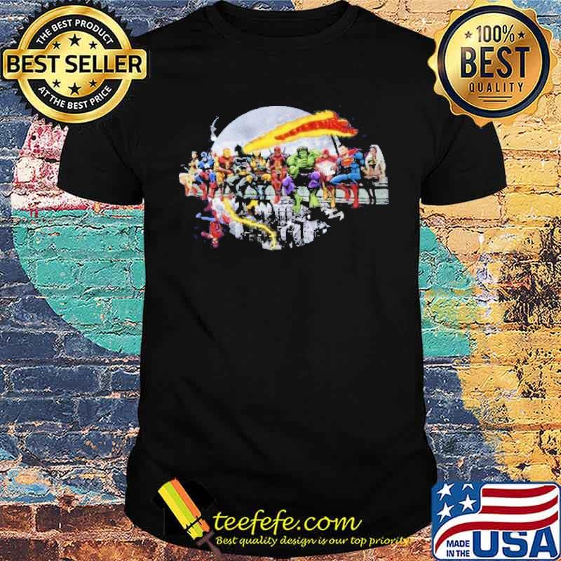 Superheroes Lunch Atop Avenger Captain American Iron man Hulk Supermen Flash Shirt Superheroes Lunch Atop Avenger Captain American Iron man Hulk Supermen Flash Shirt