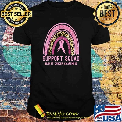 Support Squad Breast Cancer Awareness Rainbow T-Shirt