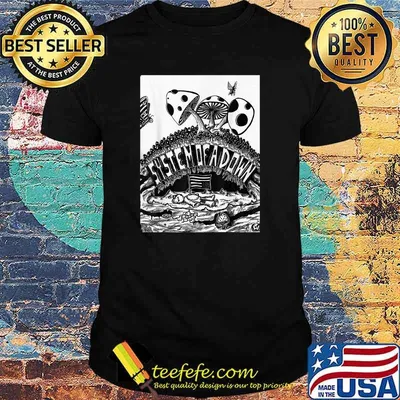 SYSTEMS OF DOWN band American Flag And Mushroom T-Shirt