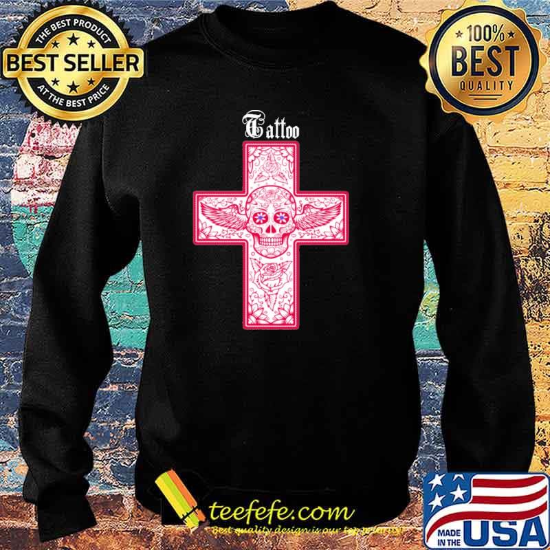 Tattoo skull hippie cross Halloween s Sweater Tattoo skull hippie cross Halloween s Sweater