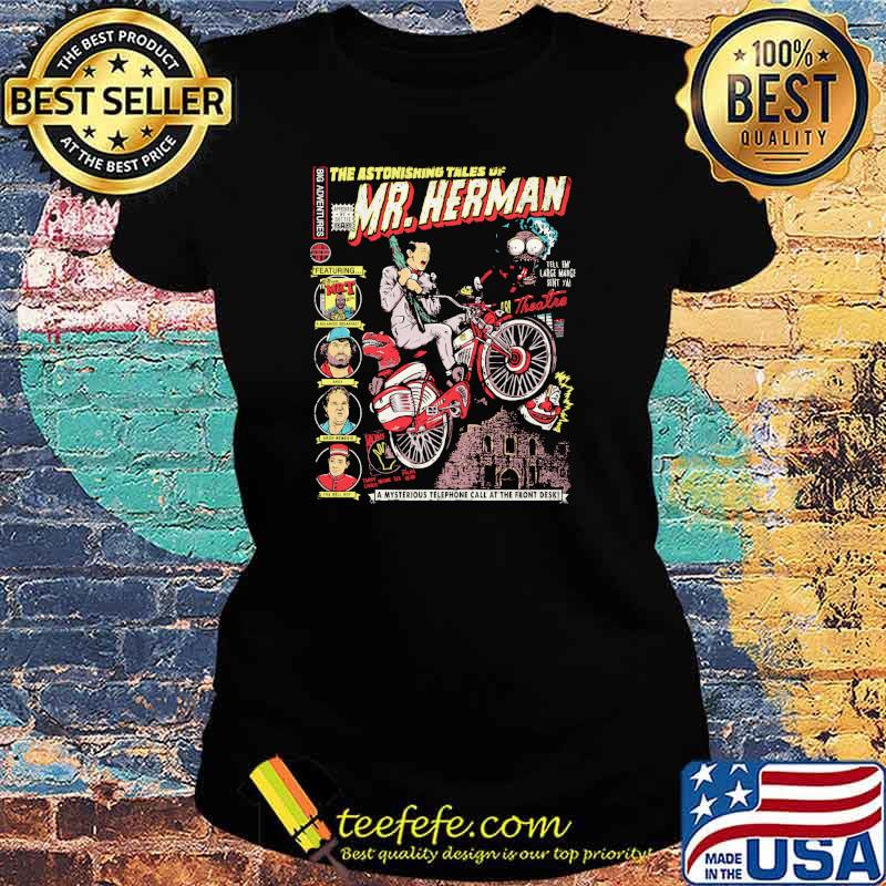 The astonishing tales of Mr hermen a mysterious telephone call at the front desk s Ladies tee The astonishing tales of Mr hermen a mysterious telephone call at the front desk s Ladies tee