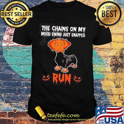 The chains on my mood swing just snapped run dashshund pumpkin shirt
