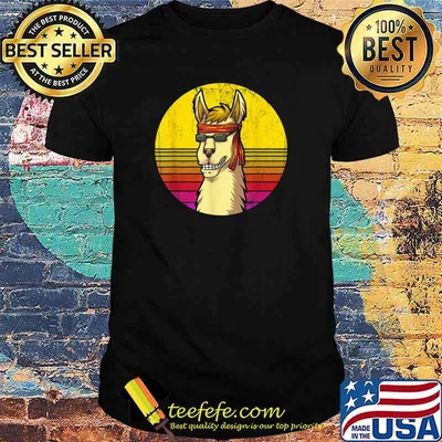 The Hippie Llama Is My Spirit Animal Vintage Sunset T-Shirt