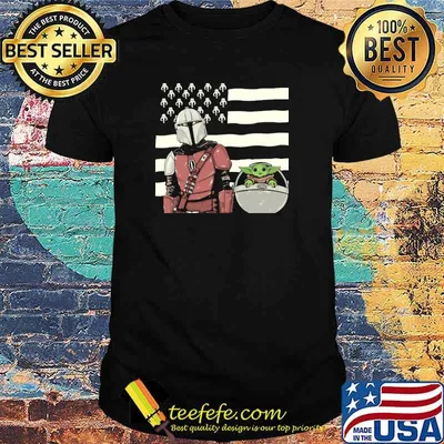 The mandalorian and baby yoda american flag shirt