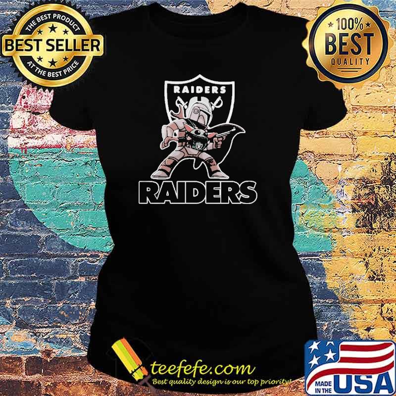 The Mandalorian And Baby Yoda Oakland Raiders Shirt Ladies tee The Mandalorian And Baby Yoda Oakland Raiders Shirt Ladies tee