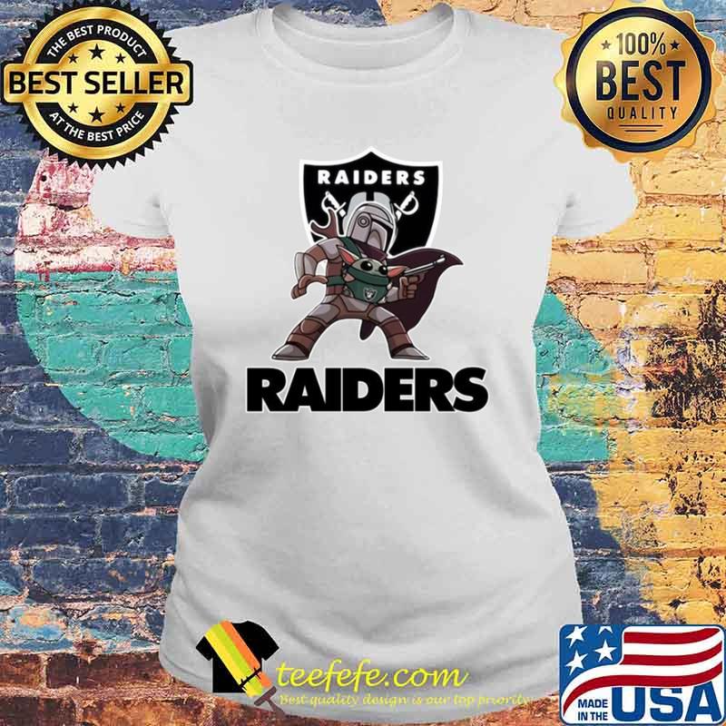 The Mandalorian And Baby Yoda Oakland Raiders Shirt Laides tee The Mandalorian And Baby Yoda Oakland Raiders Shirt Laides tee