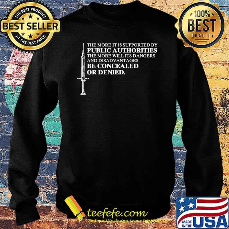 The more it is supported by public authorities the more will its dangers and disadvantages be concealed on denied s Sweater The more it is supported by public authorities the more will its dangers and disadvantages be concealed on denied s Sweater