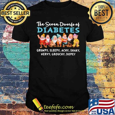 The Seven Dwarfs Of Diabetes Grumpy Sleepy Achy Shaky Nervy Grouchy Dopey Diabetes Awareness shirt