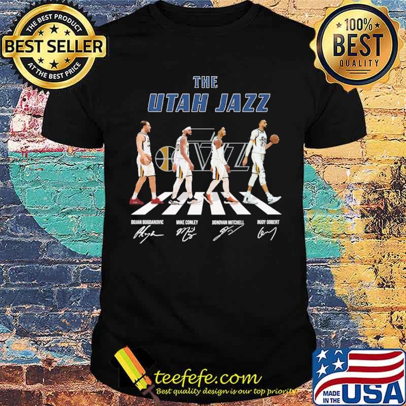 The utah jazz abbey road signatures shirt The utah jazz abbey road signatures shirt