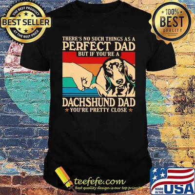 There's No Such Things As A Perfect Dad But If You're A Dachshund Dad Vintage Shirt