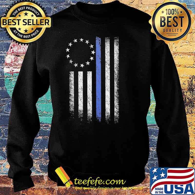 Thin Blue Line Betsy Ross Flag s Sweater Thin Blue Line Betsy Ross Flag s Sweater