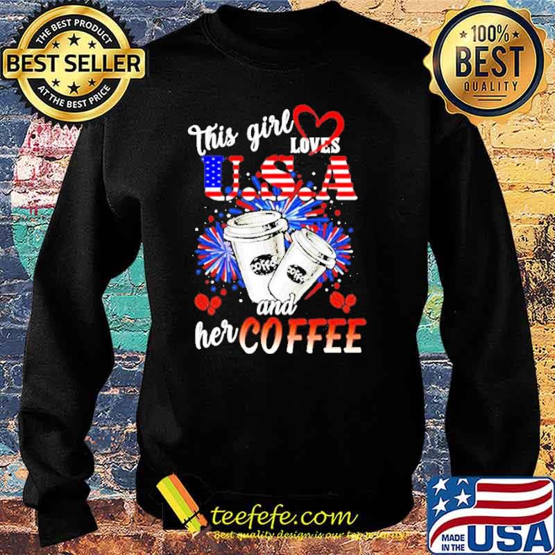 This girl loves USA and her Coffee s Sweater This girl loves USA and her Coffee s Sweater