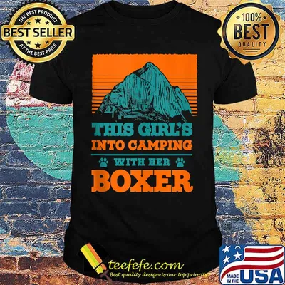 This Girl's Into Camping with Her Boxer T-Shirt