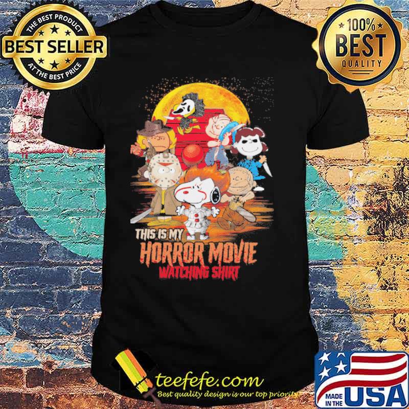 This is my horror movie watching blood moon halloween shirt