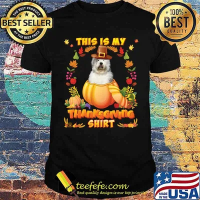 This Is My Thanksgiving Shirt Old English Sheepdog Dog T-Shirt
