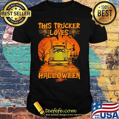 This Trucker Loves Halloween Witch Shirt