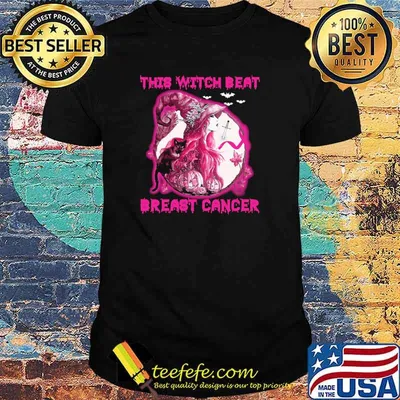 This witch beat breast cancer pumpkin halloween shirt