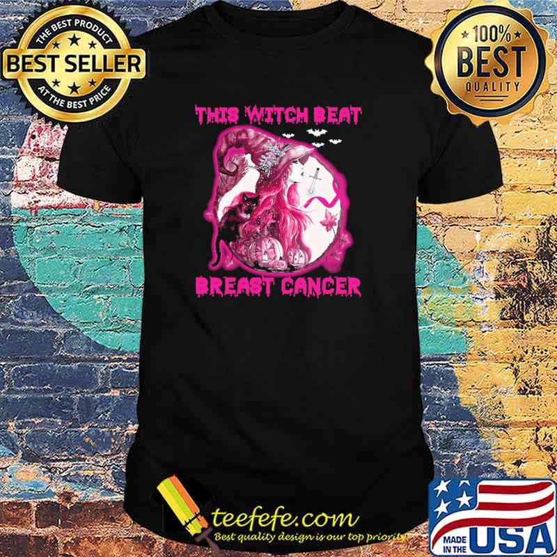 This witch beat breast cancer pumpkin halloween shirt