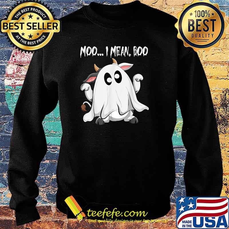 Top moo I Mean Boo Halloween Costume Ghost Cow T-Shirt Sweater Top moo I Mean Boo Halloween Costume Ghost Cow T-Shirt Sweater