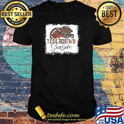 Touchdown Season Football Bleached Leopard T-Shirt