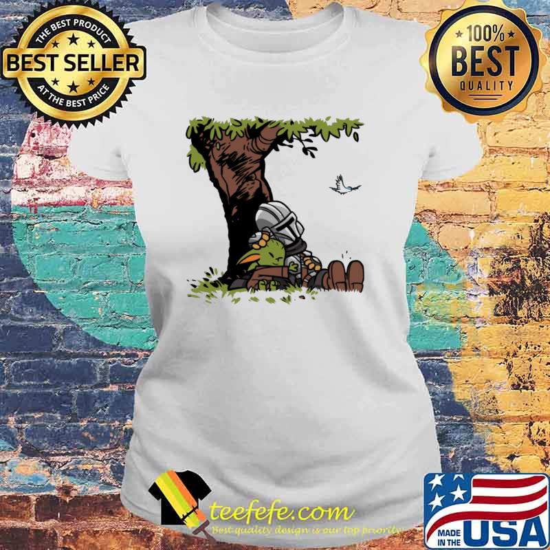 Tree Baby Yoda And Calvin s Laides tee Tree Baby Yoda And Calvin s Laides tee