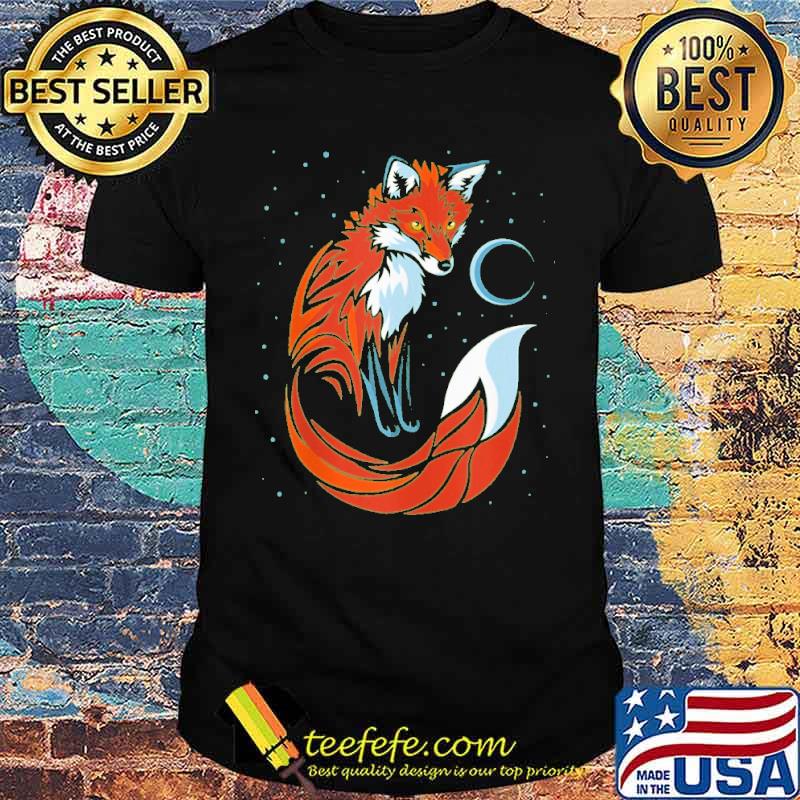 Tribal tail fox graphic design animal wild tattoo shirt