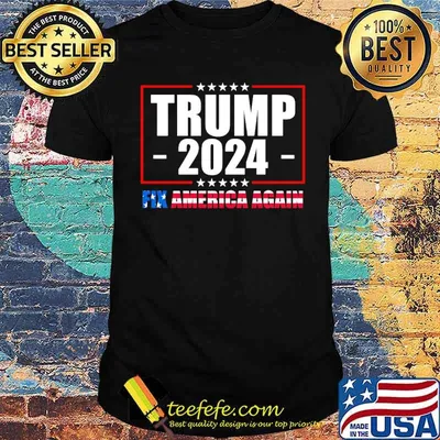 Trump 2024 fix America again american flag shirt