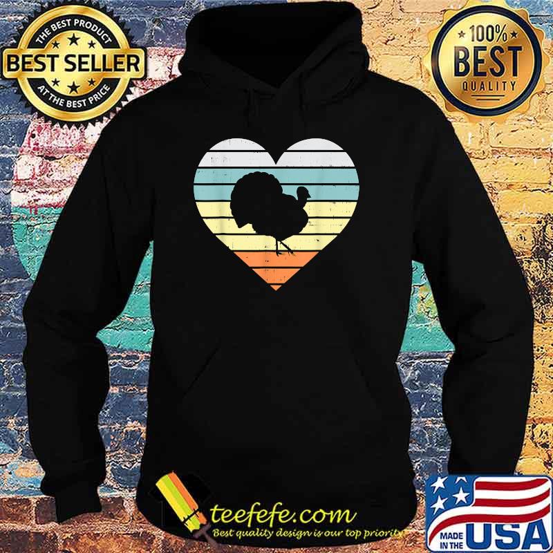 Turkey Day Heart Sunset Thanksgiving Retro T-Shirt Hoodie Turkey Day Heart Sunset Thanksgiving Retro T-Shirt Hoodie