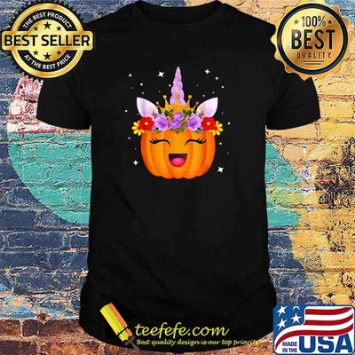 Unicorn Pumpkin Halloween Thanksgiving  T-Shirt