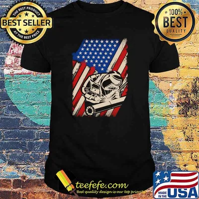 USA Flag Welder Steelworker Welding Skills Weld Hood Welding T-Shirt
