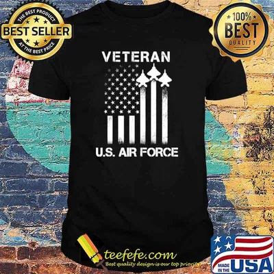 Veteran of the US Air Force Patriotic USA Flag shirt