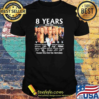 Vikings 8 Years 2013-2021 thank you for the memories signatures shirt