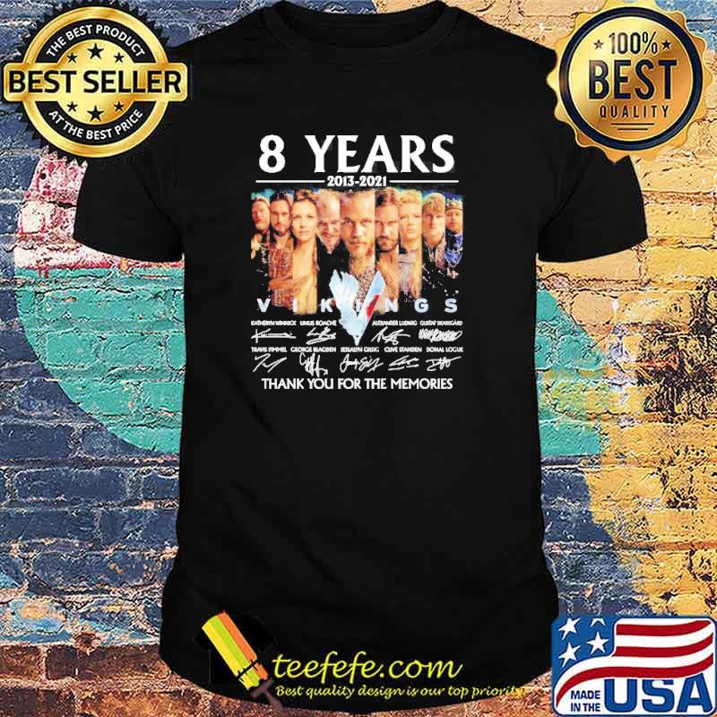 Vikings 8 Years 2013-2021 thank you for the memories signatures shirt