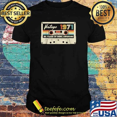 Vintage 1971 Retro Cassette 50th Birthday 50 Years Old T-Shirt