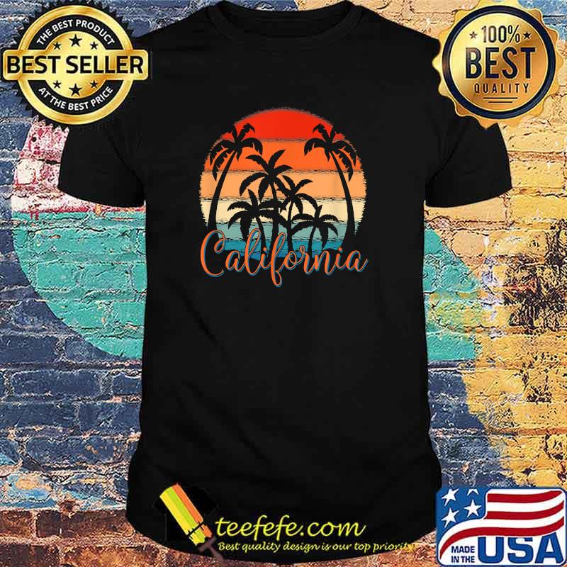 Vintage California Palm Trees Retro Sunset T-Shirt
