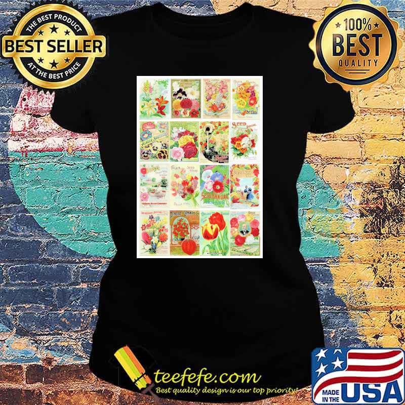 Vintage flower seed packets 1 peggy collins s Ladies tee Vintage flower seed packets 1 peggy collins s Ladies tee