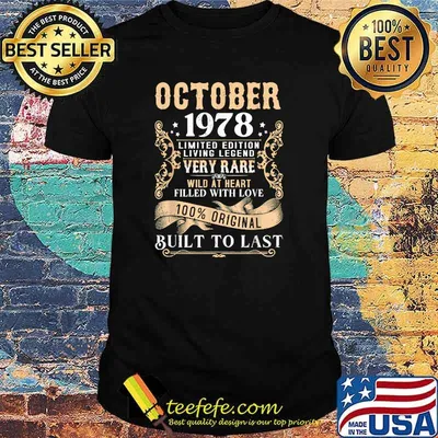 Vintage October 1978 limited edition living legend Very Rare Birthday T-shirt