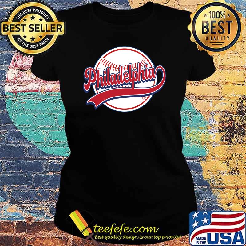 Vintage Philadelphia Cityscape Baseball Lover PlayerT-Shirt Ladies tee Vintage Philadelphia Cityscape Baseball Lover PlayerT-Shirt Ladies tee
