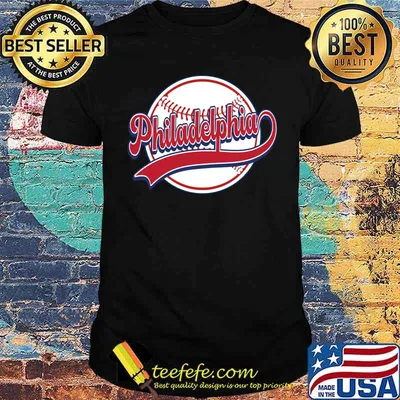 Vintage Philadelphia Cityscape Baseball Lover PlayerT-Shirt